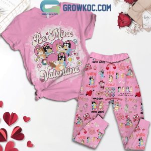 Bluey Be Mine Valentine Happy Day 2025 Fleece Pajamas Set