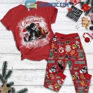 Bob Dylan Is All I Want For Christmas Holidays Fleece Pajamas Set