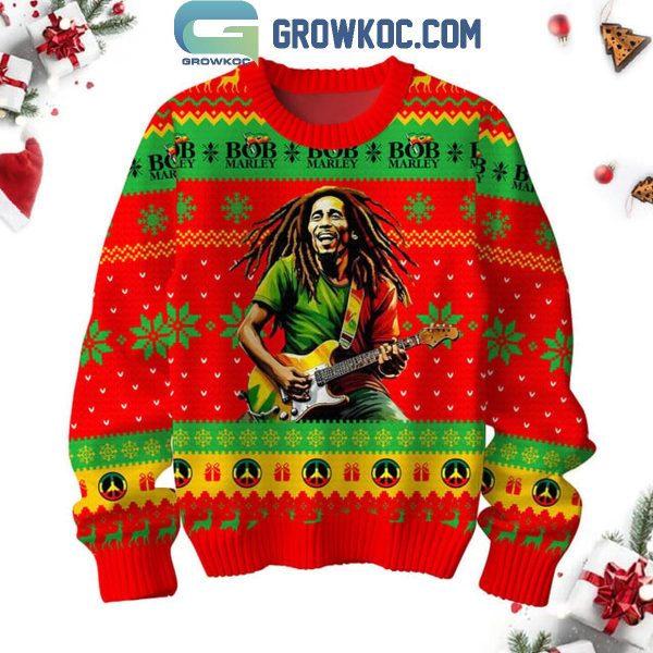 Bob Marley Every Little Things Is Gonna Be Alright Merry 2024 Christmas Ugly Sweater