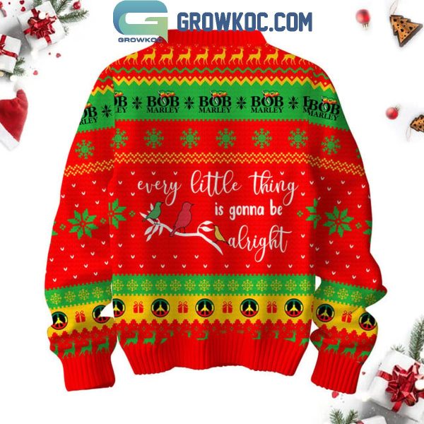 Bob Marley Every Little Things Is Gonna Be Alright Merry 2024 Christmas Ugly Sweater