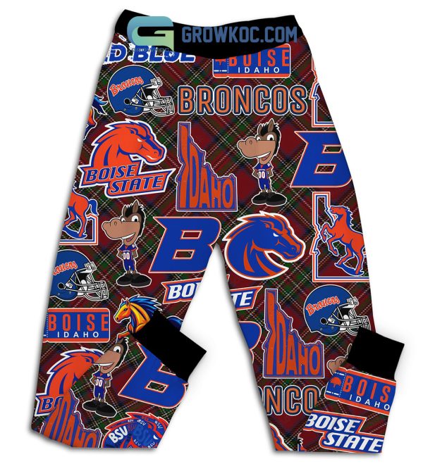 Boise State Broncos Have Yourself A Broncos Christmas 2024 Fleece Pajamas Set