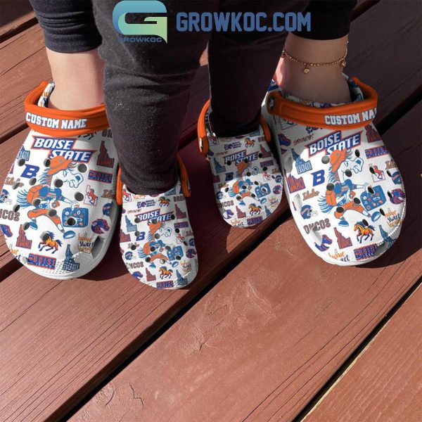 Boise State Broncos Home Sweet Home Personalized Crocs Clogs