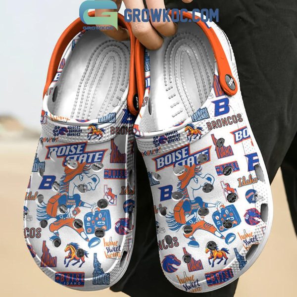 Boise State Broncos Home Sweet Home Personalized Crocs Clogs