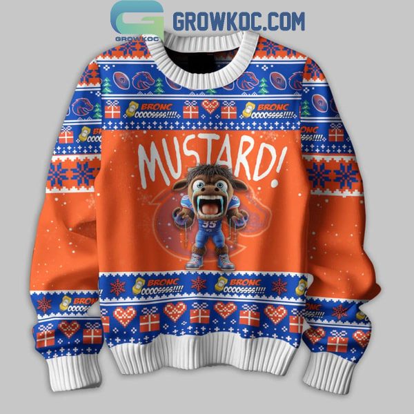 Boise State Broncos Mustard Kendrick Lamar Christmas Ugly Sweater