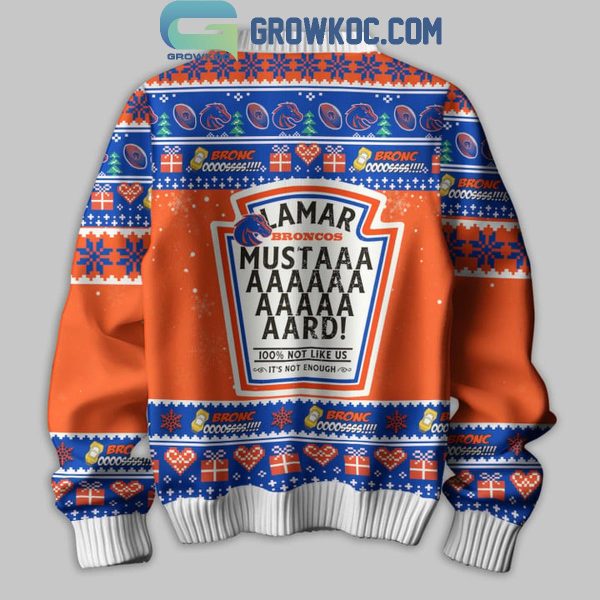 Boise State Broncos Mustard Kendrick Lamar Christmas Ugly Sweater