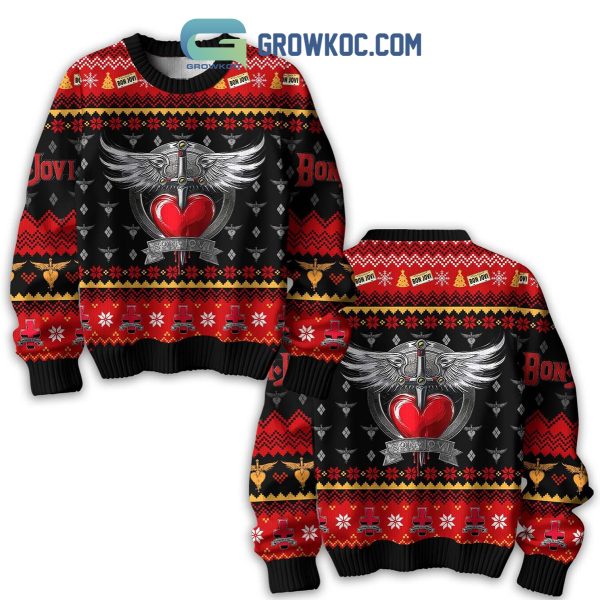 Bon Jovi Waiting For 2024 Christmas Fan Ugly Sweater