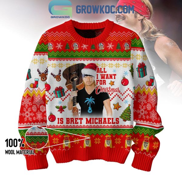 Bret Michael Best Rock Poison Is All I Want For Christmas Ugly Sweater