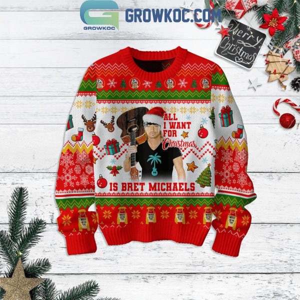 Bret Michael Best Rock Poison Is All I Want For Christmas Ugly Sweater