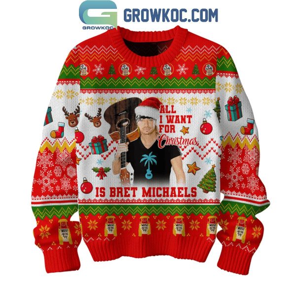 Bret Michael Best Rock Poison Is All I Want For Christmas Ugly Sweater