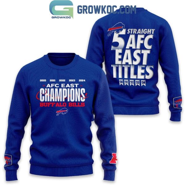 Buffalo Bills 2024 AFC East Champions 5 Straight Title Hoodie T-Shirt