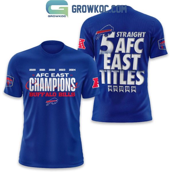 Buffalo Bills 2024 AFC East Champions 5 Straight Title Hoodie T-Shirt