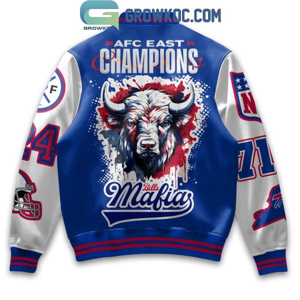 Buffalo Bills 2024 AFC East Champions Of Bill Mafia Baseball Jacket