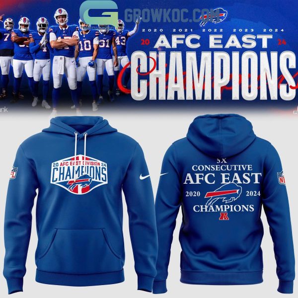 Buffalo Bills 2024 AFC East Division Champions 5X Consecutive Hoodie T-Shirt