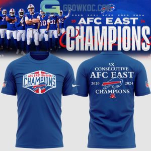 Buffalo Bills 2024 AFC East Division Champions 5X Consecutive Hoodie T-Shirt