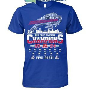 Buffalo Bills 2024 Champions AFC East Division Five-Peat Celebrate T-Shirt