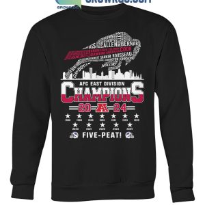 Buffalo Bills 2024 Champions AFC East Division Five-Peat Celebrate T-Shirt