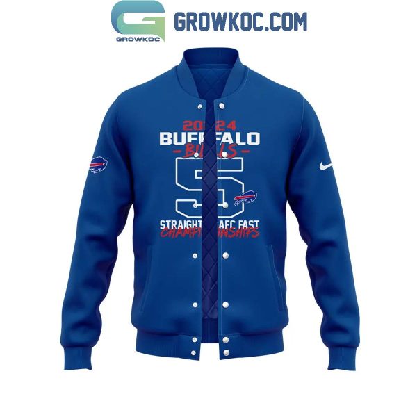 Buffalo Bills 5 Straight AFC East Division Champions 2024 Baseball Jacket