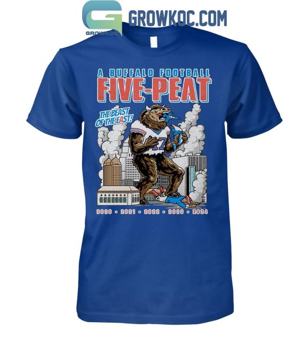 Buffalo Bills Champions Football Five-Peat Of The East 2024 T-Shirt