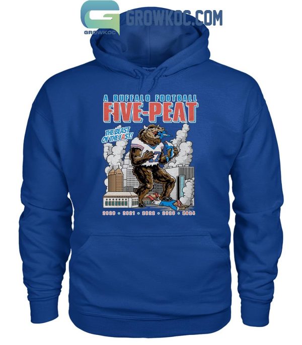 Buffalo Bills Champions Football Five-Peat Of The East 2024 T-Shirt