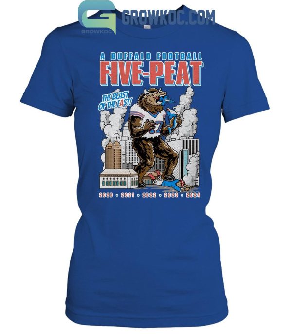 Buffalo Bills Champions Football Five-Peat Of The East 2024 T-Shirt