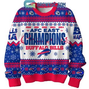 Buffalo Bills Five In A Row AFC East Champions 2024 Christmas Ugly Sweater