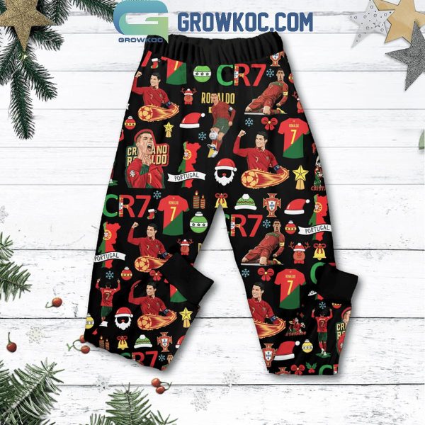 CR7 Cristiano Ronaldo All I Want Is Siuu 2024 Christmas Fleece Pajamas Set