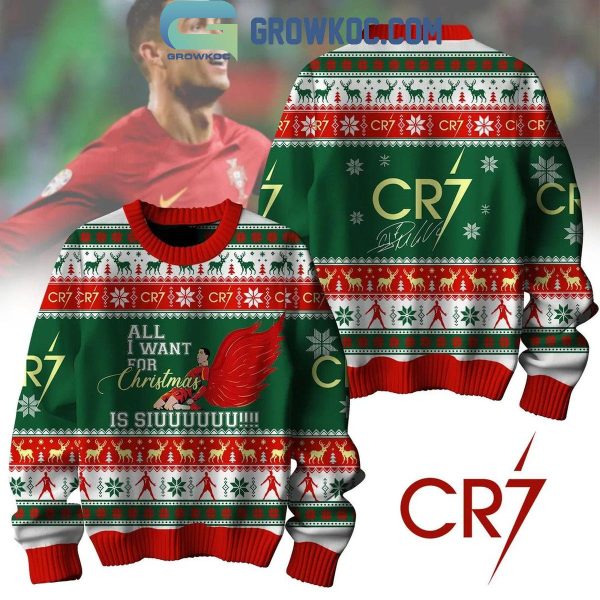 CR7 Ronaldo The Goat All I Want For Christmas Is Siuu With You 2024 Ugly Sweater