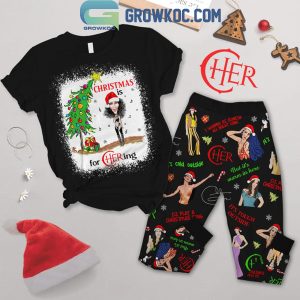 Cher Christmas Is For Chering Cheering 2024 Fleece Pajamas Set