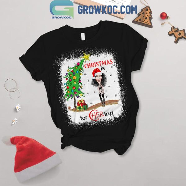 Cher Christmas Is For Chering Cheering 2024 Fleece Pajamas Set