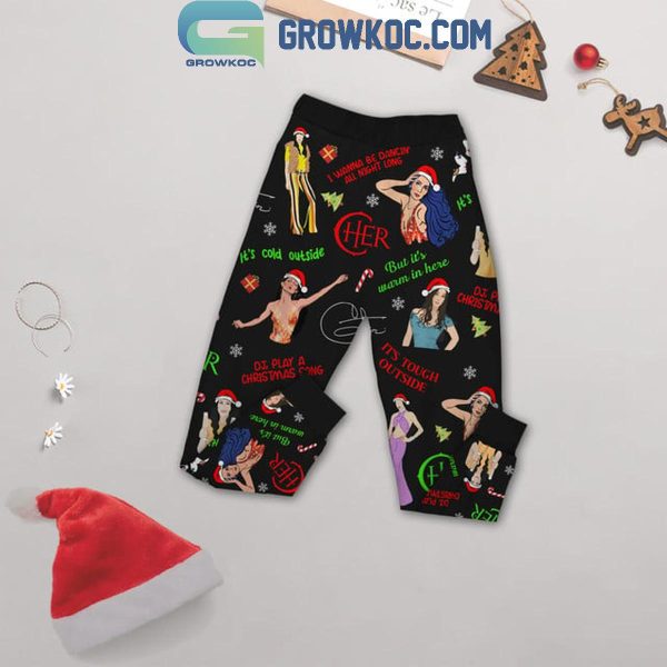 Cher Christmas Is For Chering Cheering 2024 Fleece Pajamas Set