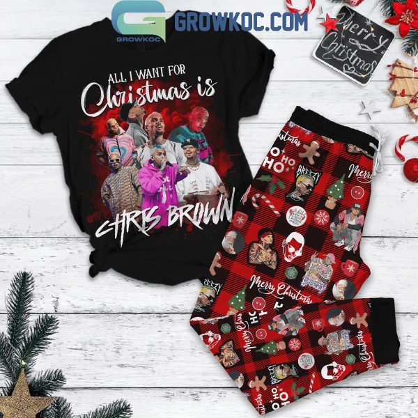 Chris Brown Is All I Want For Christmas 2024 Fleece Pajamas Set