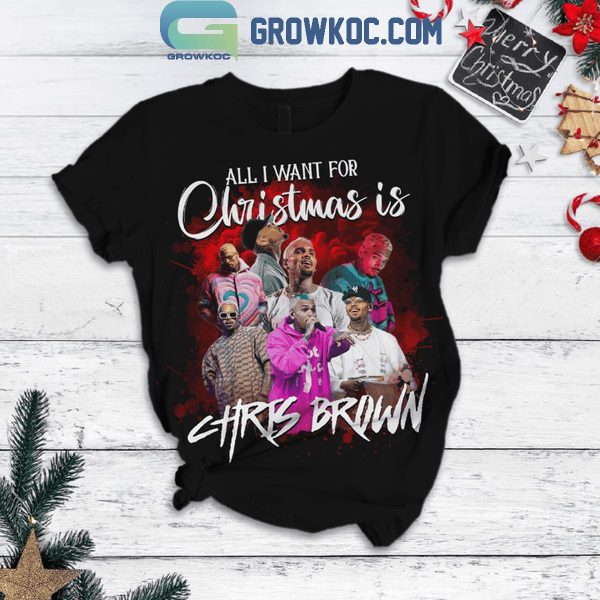 Chris Brown Is All I Want For Christmas 2024 Fleece Pajamas Set