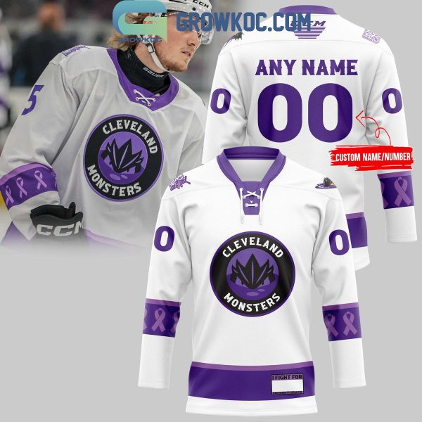 Cleveland Monsters Hockey Fight Cancer 2024 Personalized Hockey Jersey