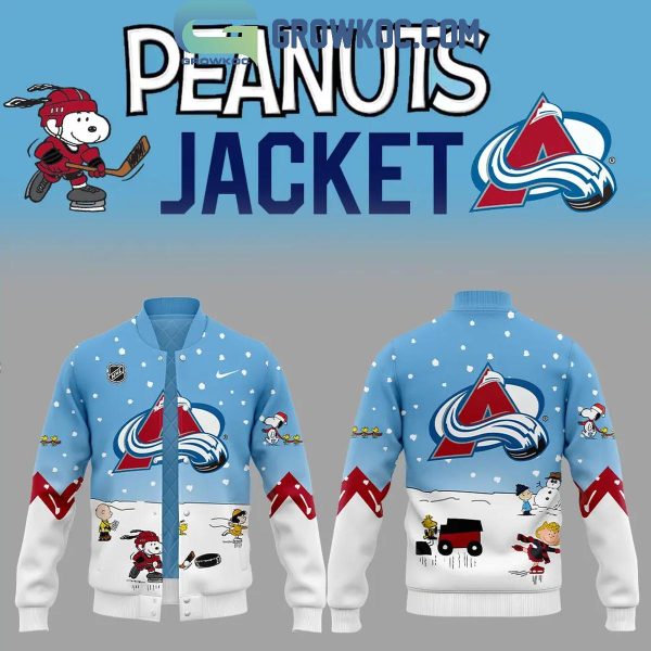 Colorado Avalanche Snoopy Celebrating Peanuts Winter Break 2024 Baseball Jacket