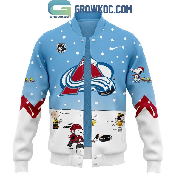 Colorado Avalanche Snoopy Celebrating Peanuts Winter Break 2024 Baseball Jacket