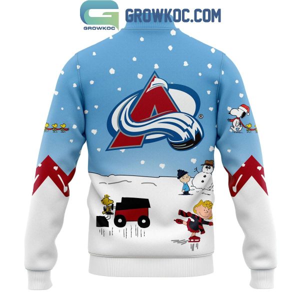 Colorado Avalanche Snoopy Celebrating Peanuts Winter Break 2024 Baseball Jacket