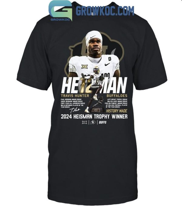 Colorado Buffaloes 2024 Heisman Trophy Winner Travis Hunter T-Shirt