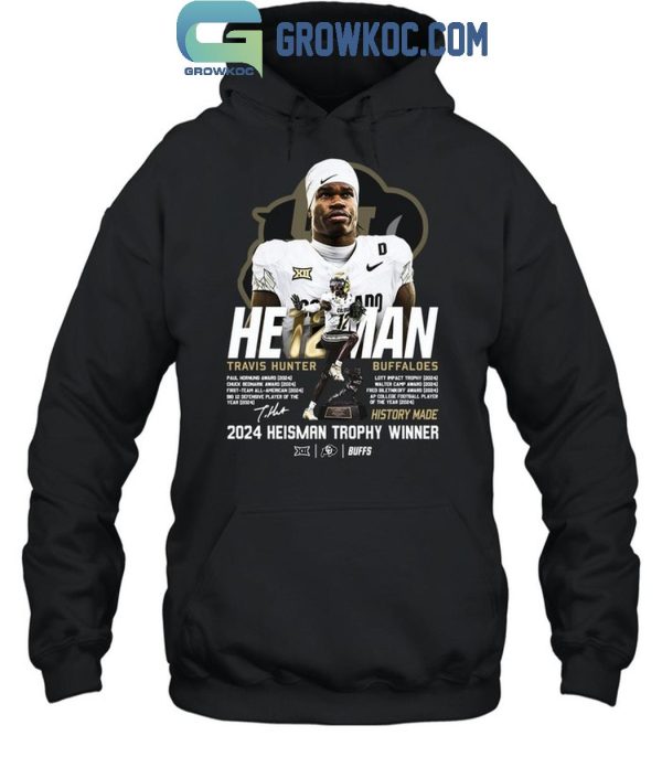 Colorado Buffaloes 2024 Heisman Trophy Winner Travis Hunter T-Shirt