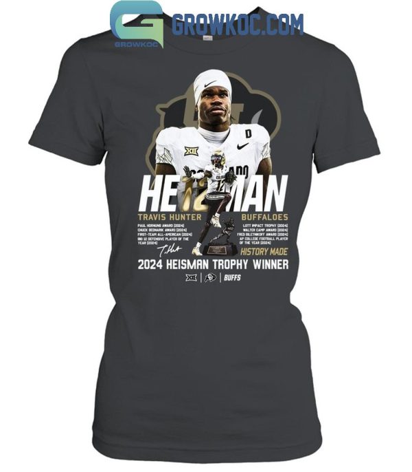 Colorado Buffaloes 2024 Heisman Trophy Winner Travis Hunter T-Shirt