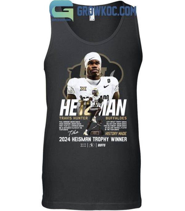 Colorado Buffaloes 2024 Heisman Trophy Winner Travis Hunter T-Shirt