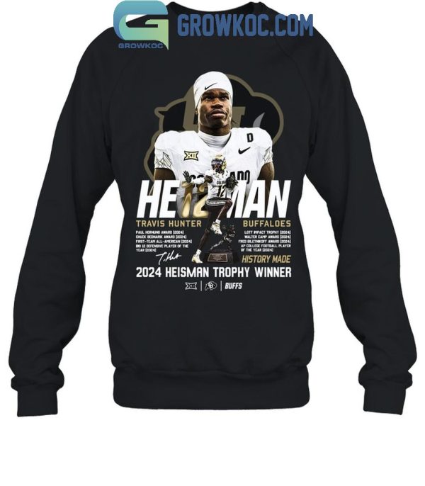 Colorado Buffaloes 2024 Heisman Trophy Winner Travis Hunter T-Shirt