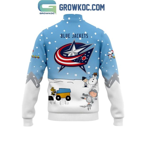 Columbus Blue Jackets Snoopy Celebrating Peanuts Winter Break 2024 Baseball Jacket