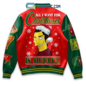 Cristiano Ronaldo The Simpson Siuu Is All I Want For Christmas Baseball Jacket