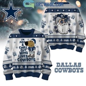 Dallas Cowboys I’m Just A Chill Guy Who Loves Cowboys Christmas Ugly Sweater