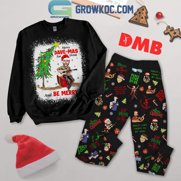 Dave Matthews Band Peace Love Dave 2024 Merry Christmas Fleece Pajamas Set