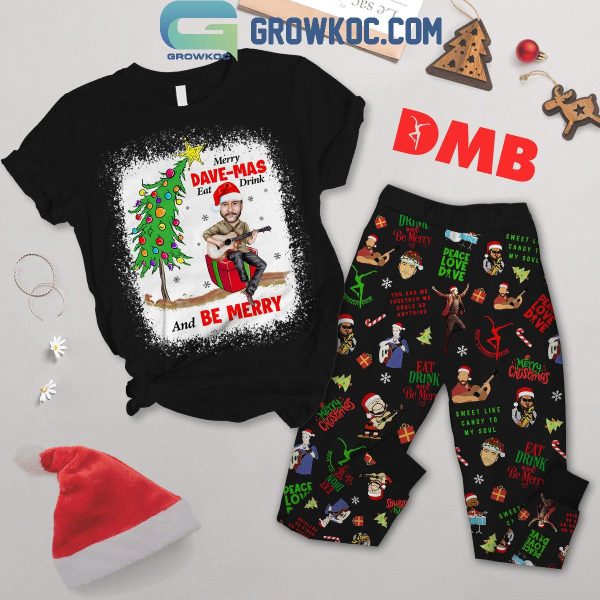 Dave Matthews Band Peace Love Dave 2024 Merry Christmas Fleece Pajamas Set