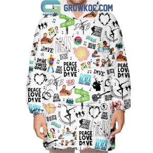 Dave Matthews Band Peace Love Dave Oodie Hoodie Blanket