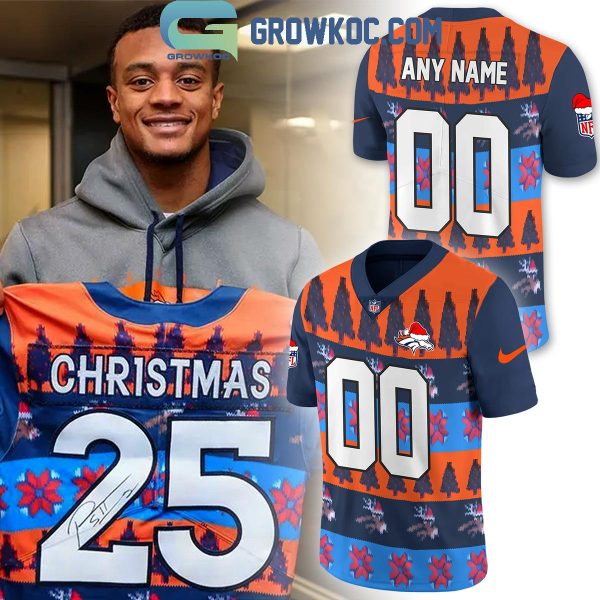 Denver Broncos 2024 Merry Christmas Personalized Football Jersey