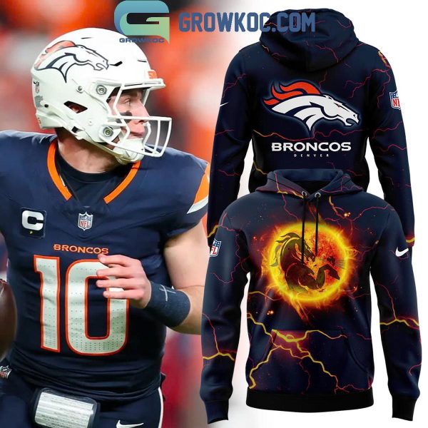 Denver Broncos 2024 Navy Blue Alternate Thunderstorm Hoodie T-Shirt