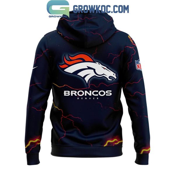 Denver Broncos 2024 Navy Blue Alternate Thunderstorm Hoodie T-Shirt